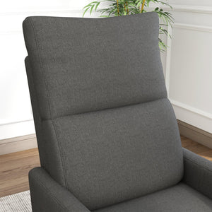 English Elm Manual Swivel Recliner with 360 Rotation Velvet Upholstery Nursery or Living Room Glider Dark Gray W1028P463118
