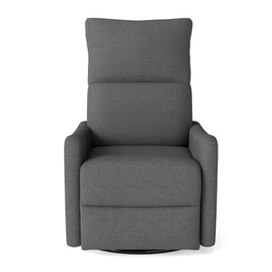 English Elm Manual Swivel Recliner with 360 Rotation Velvet Upholstery Nursery or Living Room Glider Dark Gray W1028P463118