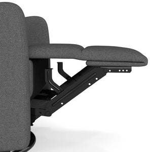 English Elm Manual Swivel Recliner with 360 Rotation Velvet Upholstery Nursery or Living Room Glider Dark Gray W1028P463118