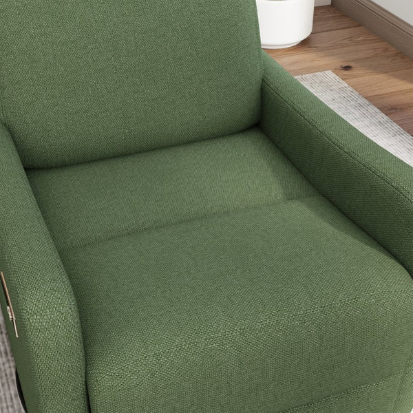 English Elm Manual Swivel Rocker Recliner with Velvet Upholstery for Nursery or Living Room W1028P463157