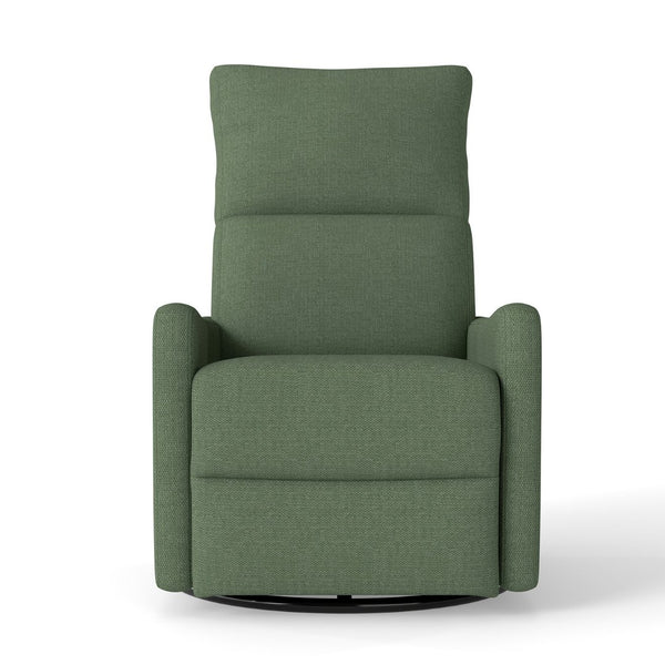English Elm Manual Swivel Rocker Recliner with Velvet Upholstery for Nursery or Living Room W1028P463157