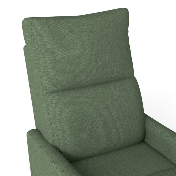 English Elm Manual Swivel Rocker Recliner with Velvet Upholstery for Nursery or Living Room W1028P463157