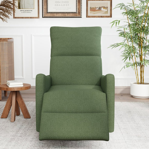 English Elm Manual Swivel Rocker Recliner with Velvet Upholstery for Nursery or Living Room W1028P463157