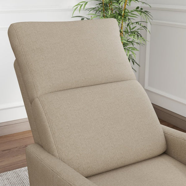 English Elm Manual Swivel Recliner with 360 Rotation Velvet Upholstery Nursery or Living Room Glider Brown W1028P463160