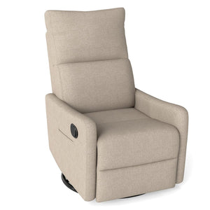 English Elm Manual Swivel Recliner with 360 Rotation Velvet Upholstery Nursery or Living Room Glider Brown W1028P463160