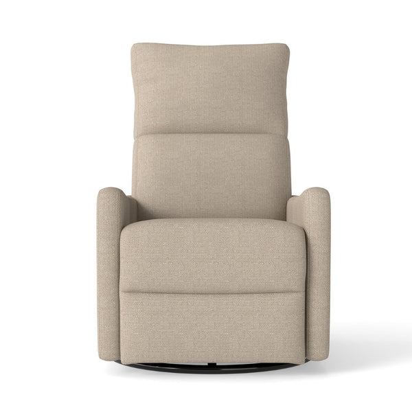 English Elm Manual Swivel Recliner with 360 Rotation Velvet Upholstery Nursery or Living Room Glider Brown W1028P463160