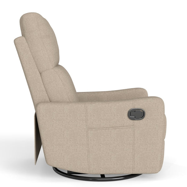 English Elm Manual Swivel Recliner with 360 Rotation Velvet Upholstery Nursery or Living Room Glider Brown W1028P463160