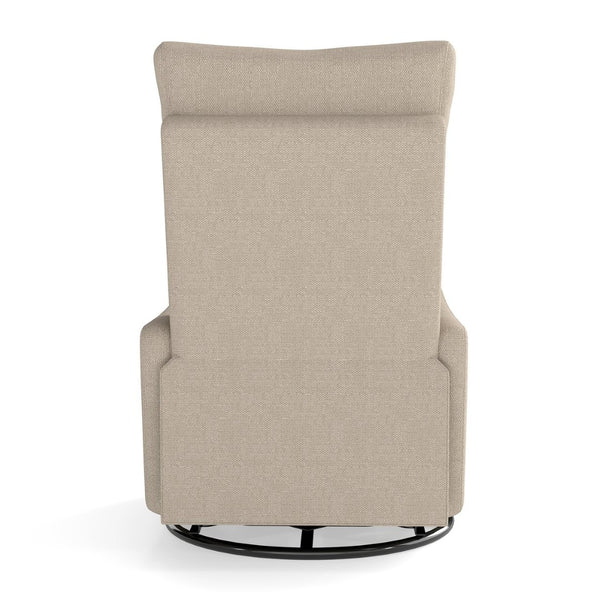 English Elm Manual Swivel Recliner with 360 Rotation Velvet Upholstery Nursery or Living Room Glider Brown W1028P463160