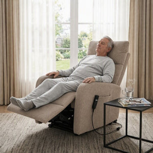 English Elm Power Lift Recliner Chair with Velvet Cushioning and Remote for Senior Living Room Brown W1028P547377