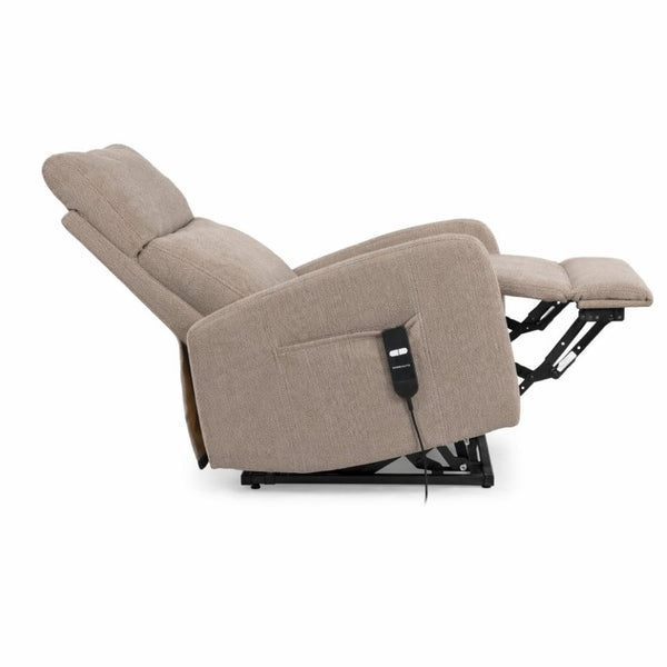English Elm Power Lift Recliner Chair with Velvet Cushioning and Remote for Senior Living Room Brown W1028P547377