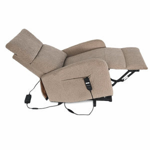 English Elm Power Lift Recliner Chair with Velvet Cushioning and Remote for Senior Living Room Brown W1028P547377