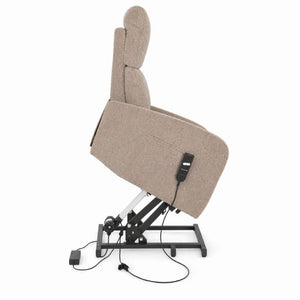 English Elm Power Lift Recliner Chair with Velvet Cushioning and Remote for Senior Living Room Brown W1028P547377
