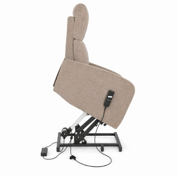 English Elm Power Lift Recliner Chair with Velvet Cushioning and Remote for Senior Living Room Brown W1028P547377