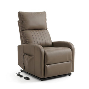 English Elm Power Lift Recliner Chair for Seniors PU Faux Leather with Remote and Side Pocket Brown W1028P547807