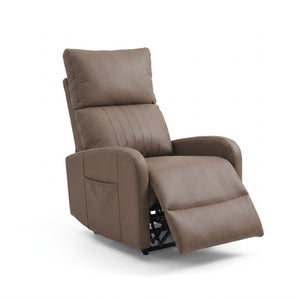 English Elm Power Lift Recliner Chair for Seniors PU Faux Leather with Remote and Side Pocket Brown W1028P547807