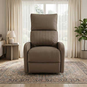 English Elm Power Lift Recliner Chair for Seniors PU Faux Leather with Remote and Side Pocket Brown W1028P547807