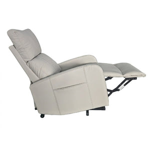 English Elm Power Lift Recliner Chair for Seniors PU Faux Leather with Remote and Side Pocket Light Gray W1028P547810