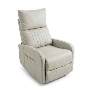 English Elm Power Lift Recliner Chair for Seniors PU Faux Leather with Remote and Side Pocket Light Gray W1028P547810