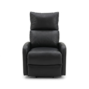 English Elm Power Lift Recliner Chair for Seniors PU Faux Leather with Remote and Side Pocket Black W1028P547812