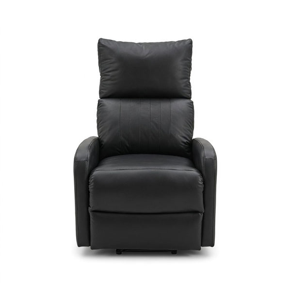 English Elm Power Lift Recliner Chair for Seniors PU Faux Leather with Remote and Side Pocket Black W1028P547812