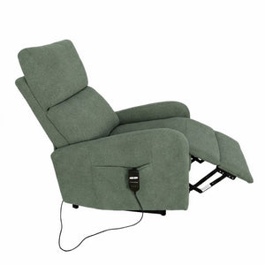 English Elm Power Lift Recliner Chair with Velvet Cushioning and Remote for Senior Living Room Dark Green W1028P551364