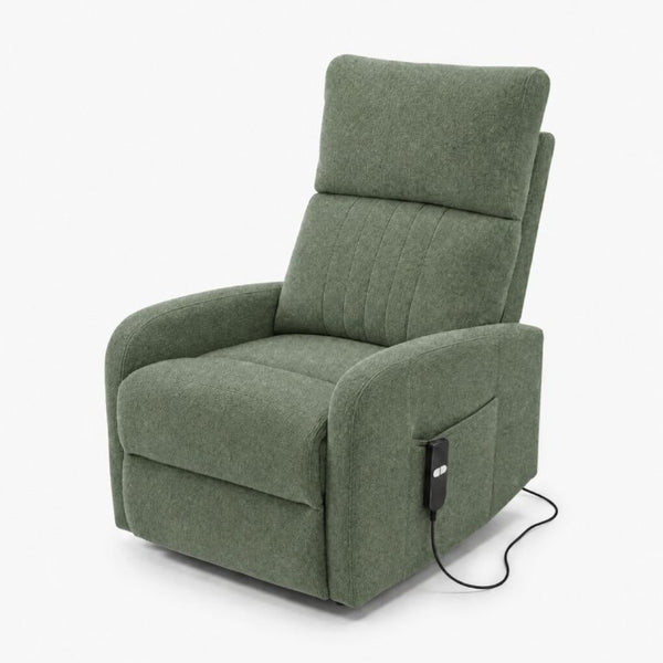English Elm Power Lift Recliner Chair with Velvet Cushioning and Remote for Senior Living Room Dark Green W1028P551364