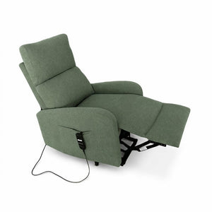 English Elm Power Lift Recliner Chair with Velvet Cushioning and Remote for Senior Living Room Dark Green W1028P551364