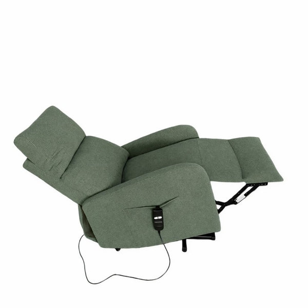 English Elm Power Lift Recliner Chair with Velvet Cushioning and Remote for Senior Living Room Dark Green W1028P551364