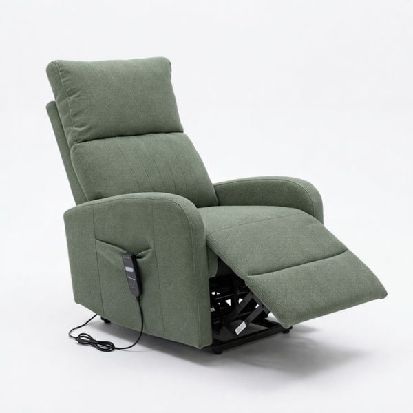 English Elm Power Lift Recliner Chair with Velvet Cushioning and Remote for Senior Living Room Dark Green W1028P551364