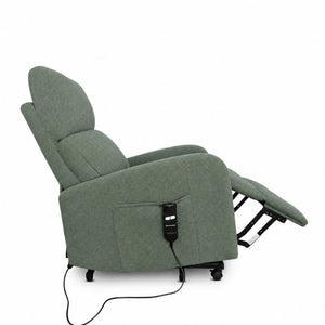 English Elm Power Lift Recliner Chair with Velvet Cushioning and Remote for Senior Living Room Dark Green W1028P551364