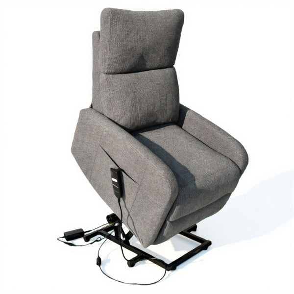 English Elm Power Lift Recliner Chair with Velvet Cushioning and Remote for Senior Living Room Dark Gray W1028P551366