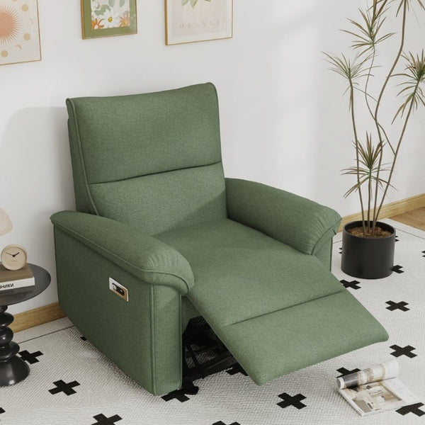 English Elm Wall Hugger Power Recliner Velvet Armchair with USB Charging for Small Spaces W1028S00064
