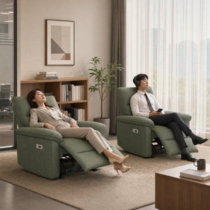 English Elm Wall Hugger Power Recliner Velvet Armchair with USB Charging for Small Spaces W1028S00064