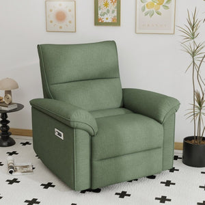English Elm Wall Hugger Power Recliner Velvet Armchair with USB Charging for Small Spaces W1028S00064