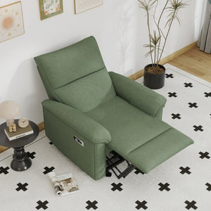 English Elm Wall Hugger Power Recliner Velvet Armchair with USB Charging for Small Spaces W1028S00064