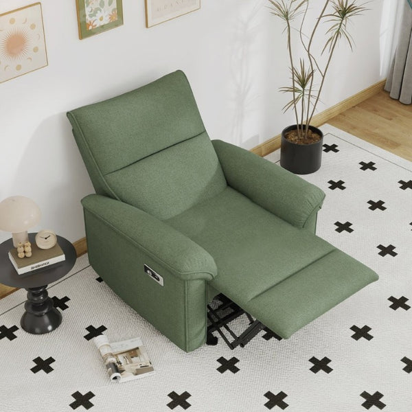 English Elm Wall Hugger Power Recliner Velvet Armchair with USB Charging for Small Spaces W1028S00064