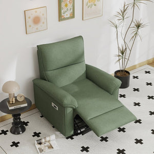 English Elm Wall Hugger Power Recliner Velvet Armchair with USB Charging for Small Spaces W1028S00064
