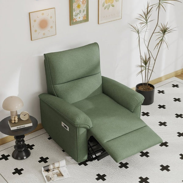 English Elm Wall Hugger Power Recliner Velvet Armchair with USB Charging for Small Spaces W1028S00064