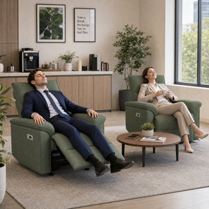 English Elm Wall Hugger Power Recliner Velvet Armchair with USB Charging for Small Spaces W1028S00064