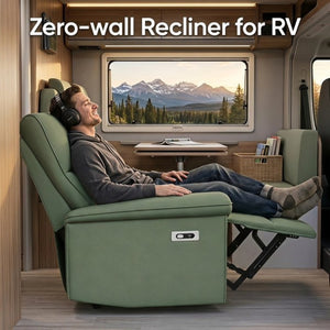 English Elm Wall Hugger Power Recliner Velvet Armchair with USB Charging for Small Spaces W1028S00064