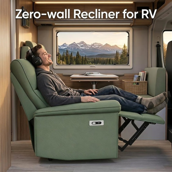 English Elm Wall Hugger Power Recliner Velvet Armchair with USB Charging for Small Spaces W1028S00064