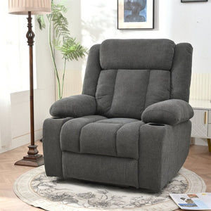 English Elm Power Lift Recliner Velvet Chair with Extended Footrest and Remote for Living Room Dark Gray W1028S00065