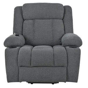 English Elm Power Lift Recliner Velvet Chair with Extended Footrest and Remote for Living Room Dark Gray W1028S00065