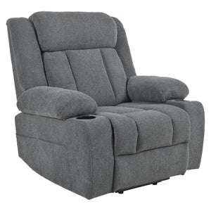 English Elm Power Lift Recliner Velvet Chair with Extended Footrest and Remote for Living Room Dark Gray W1028S00065