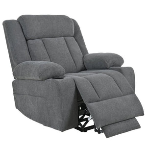 English Elm Power Lift Recliner Velvet Chair with Extended Footrest and Remote for Living Room Dark Gray W1028S00065