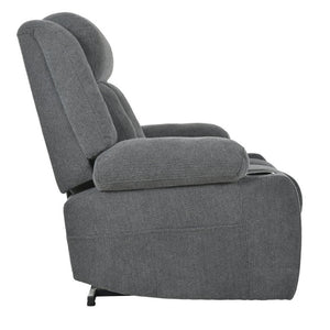 English Elm Power Lift Recliner Velvet Chair with Extended Footrest and Remote for Living Room Dark Gray W1028S00065