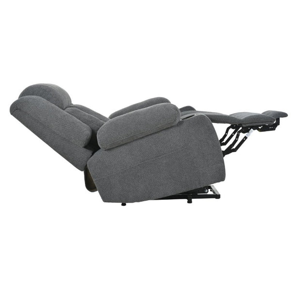 English Elm Power Lift Recliner Velvet Chair with Extended Footrest and Remote for Living Room Dark Gray W1028S00065