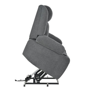 English Elm Power Lift Recliner Velvet Chair with Extended Footrest and Remote for Living Room Dark Gray W1028S00065