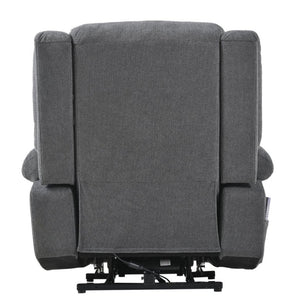English Elm Power Lift Recliner Velvet Chair with Extended Footrest and Remote for Living Room Dark Gray W1028S00065
