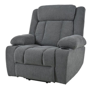 English Elm Power Lift Recliner Velvet Chair with Extended Footrest and Remote for Living Room Dark Gray W1028S00065